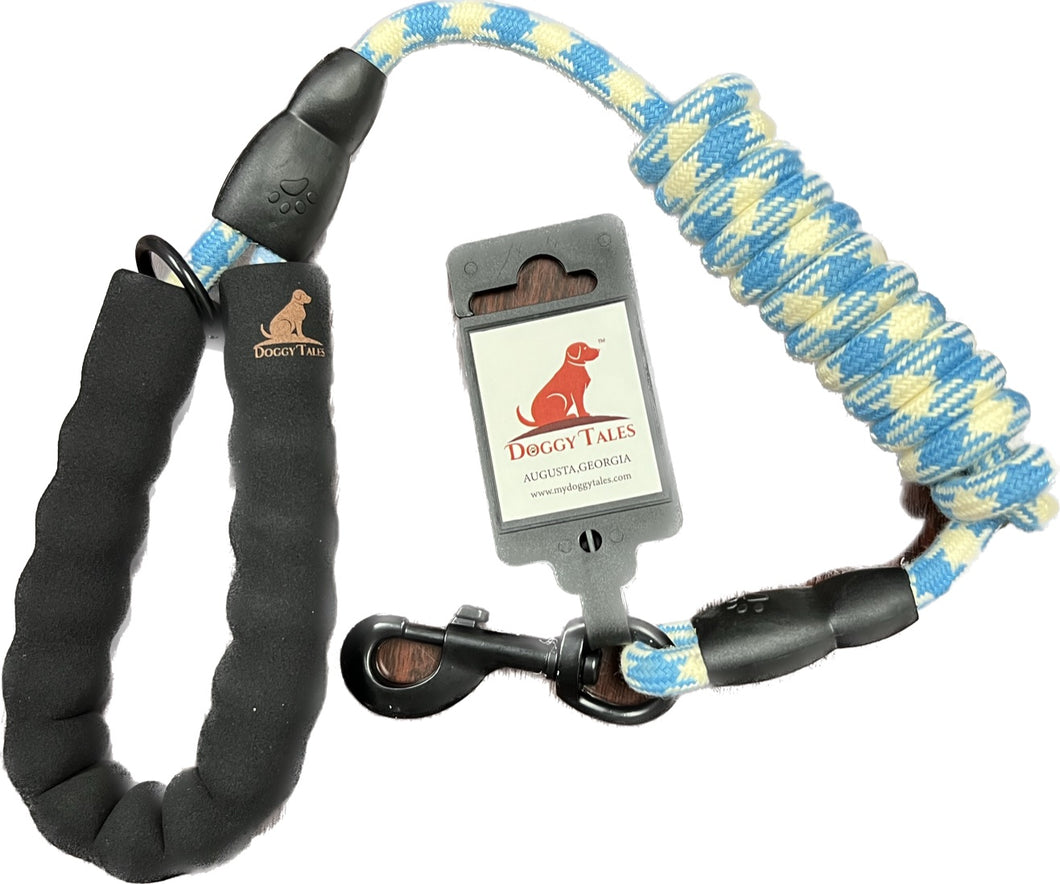 Braided Rope Leash - Blue/White