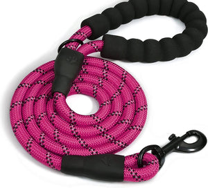 Braided Rope Leash - Hot Pink