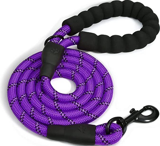 Braided Rope Leash - Purple